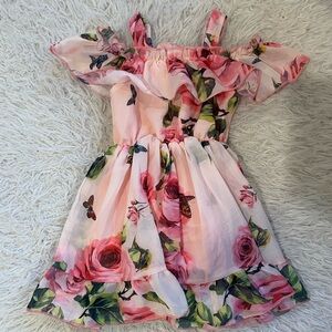 Floral Pink Kids Dress